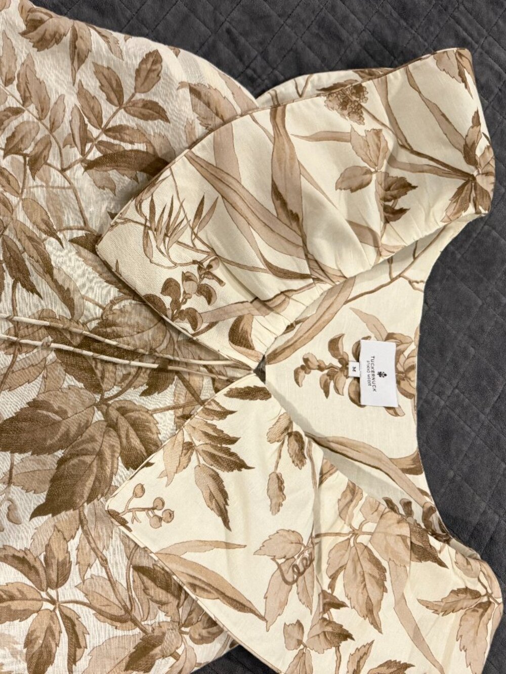 Tuckernuck brown and cream blouse
